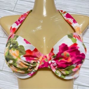 Tommy Bahama Floral Bikini Top - Pink, Green, Orange